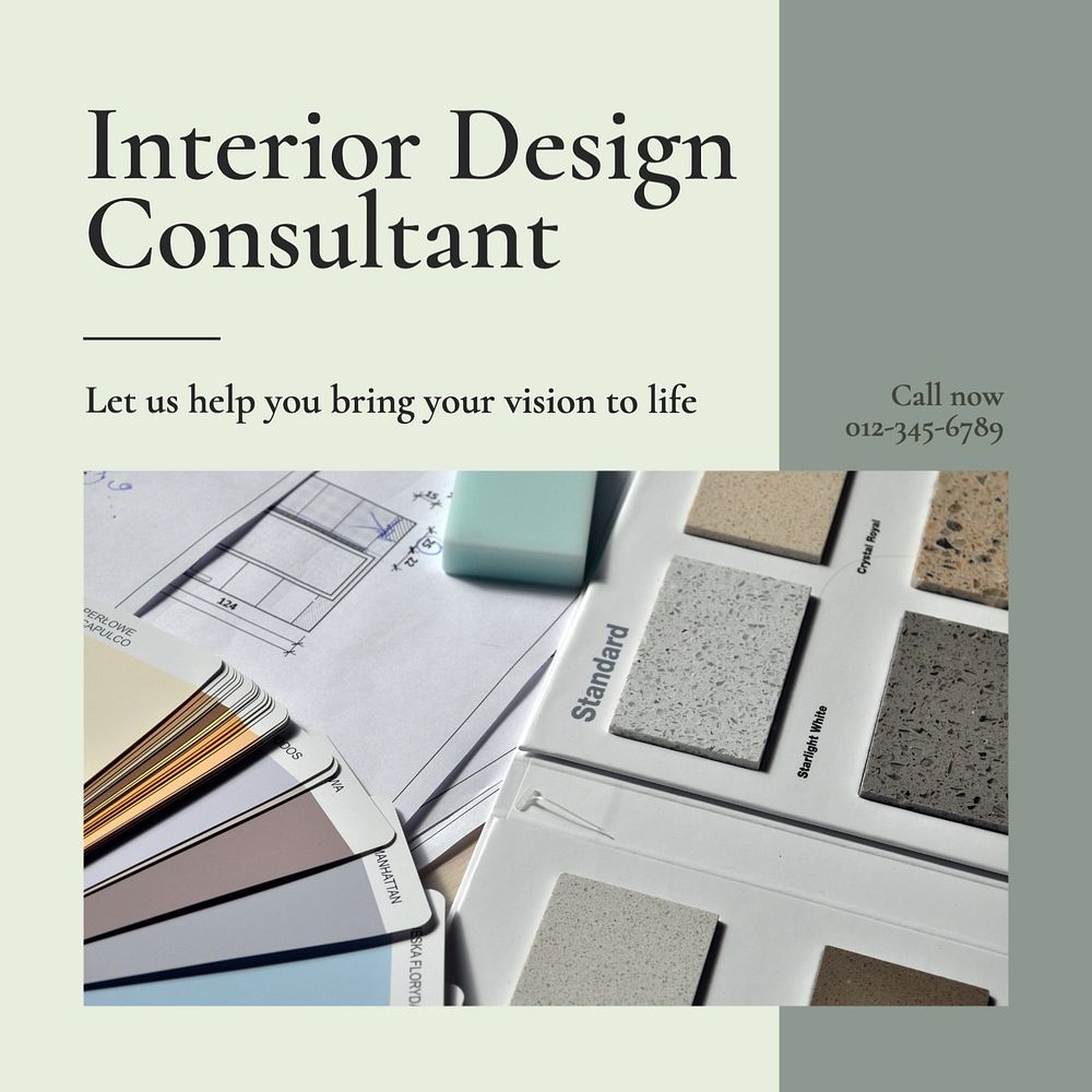 Interior design consultant Instagram post template