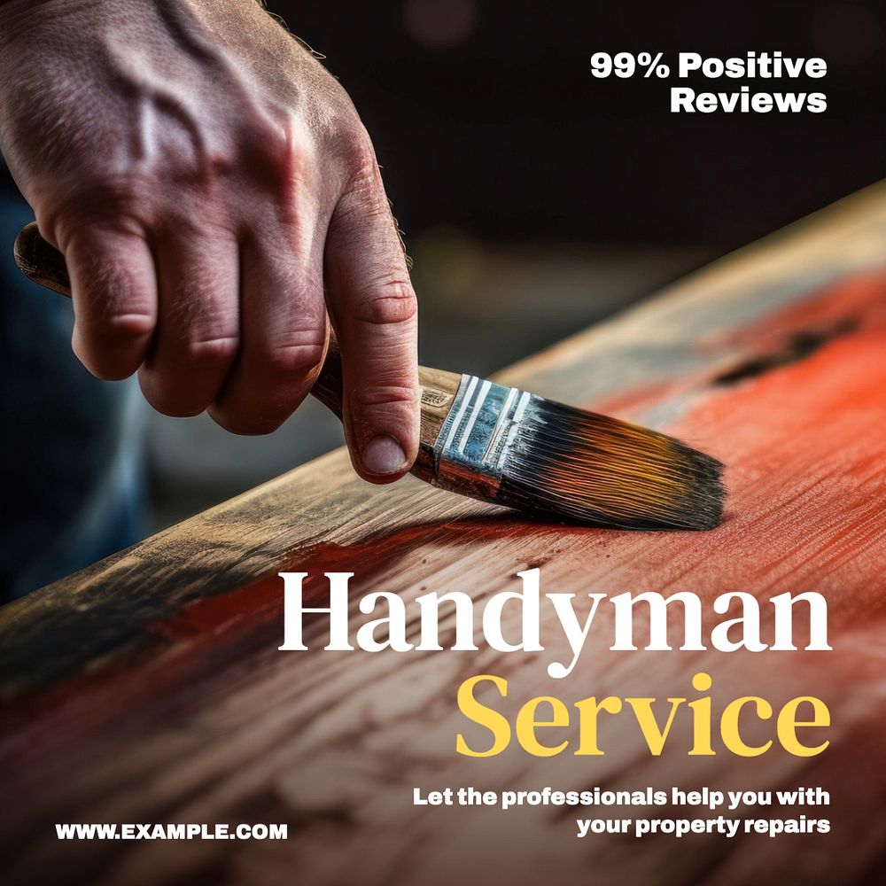 Handyman service Instagram post template, editable text