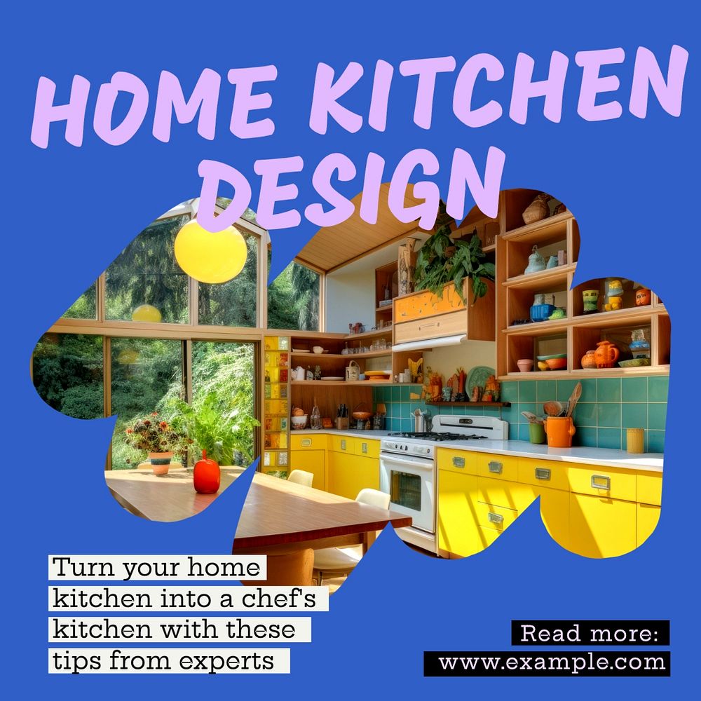 Home kitchen design Instagram post template