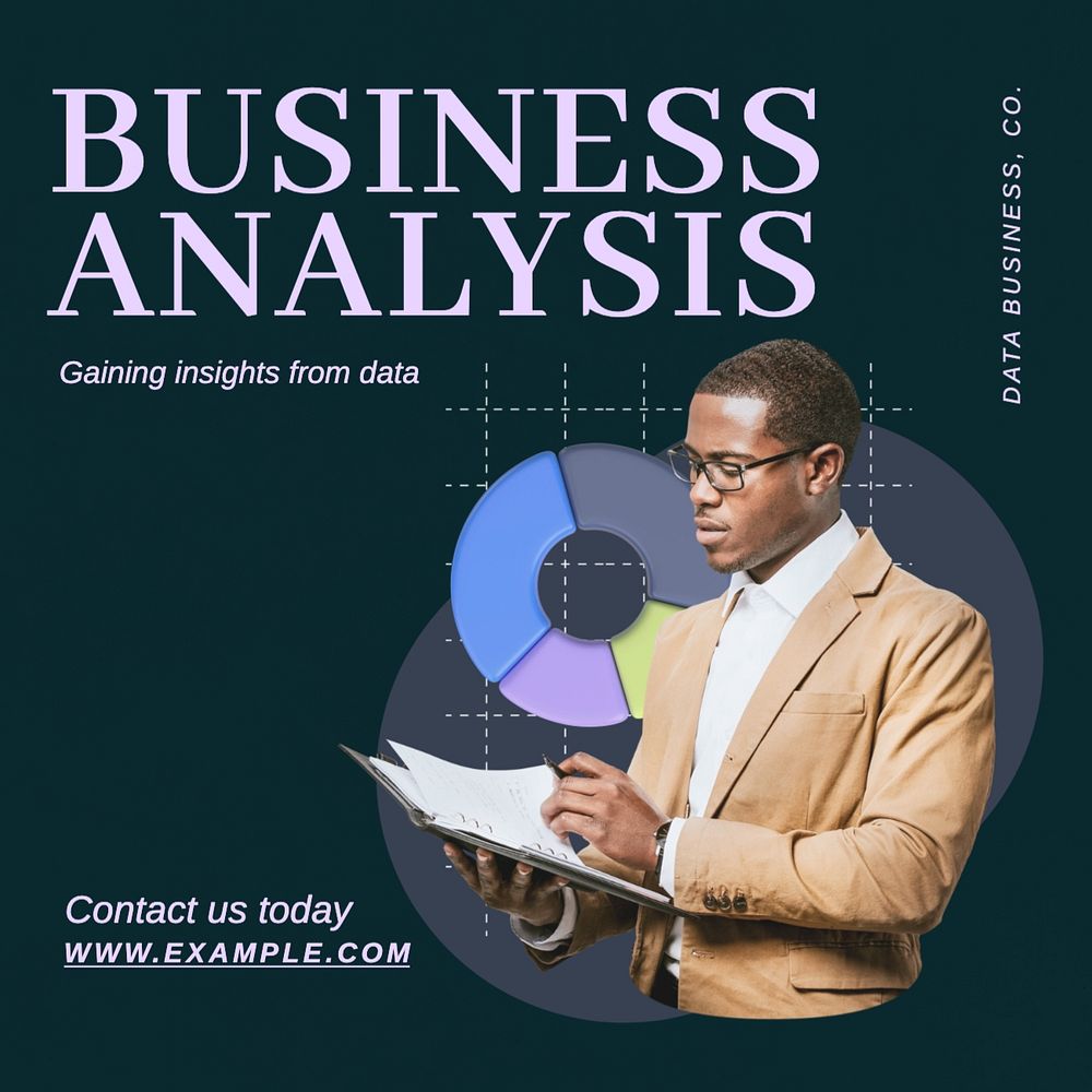 Business analysis Instagram post template