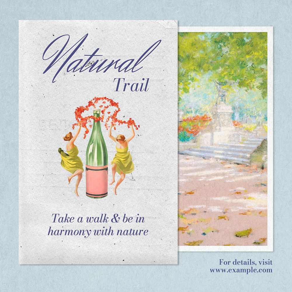 Natural trail Instagram post template