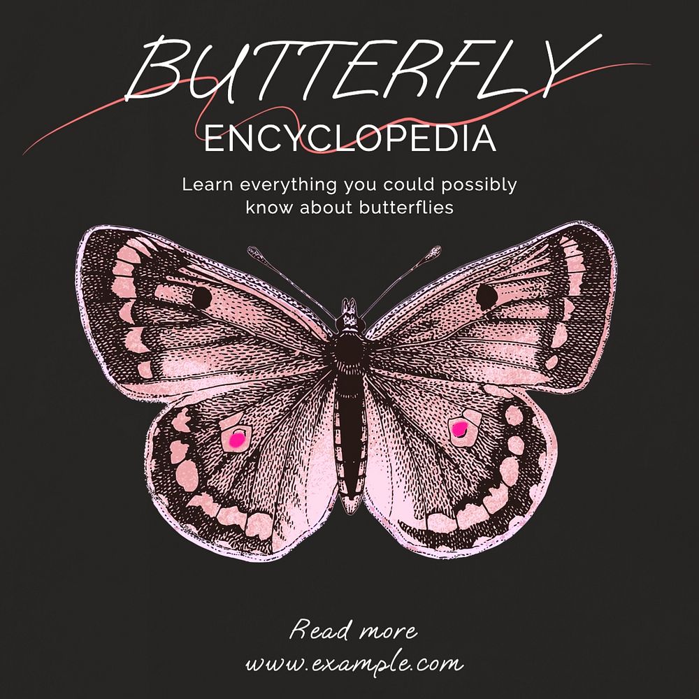 Butterfly encyclopedia Facebook post template