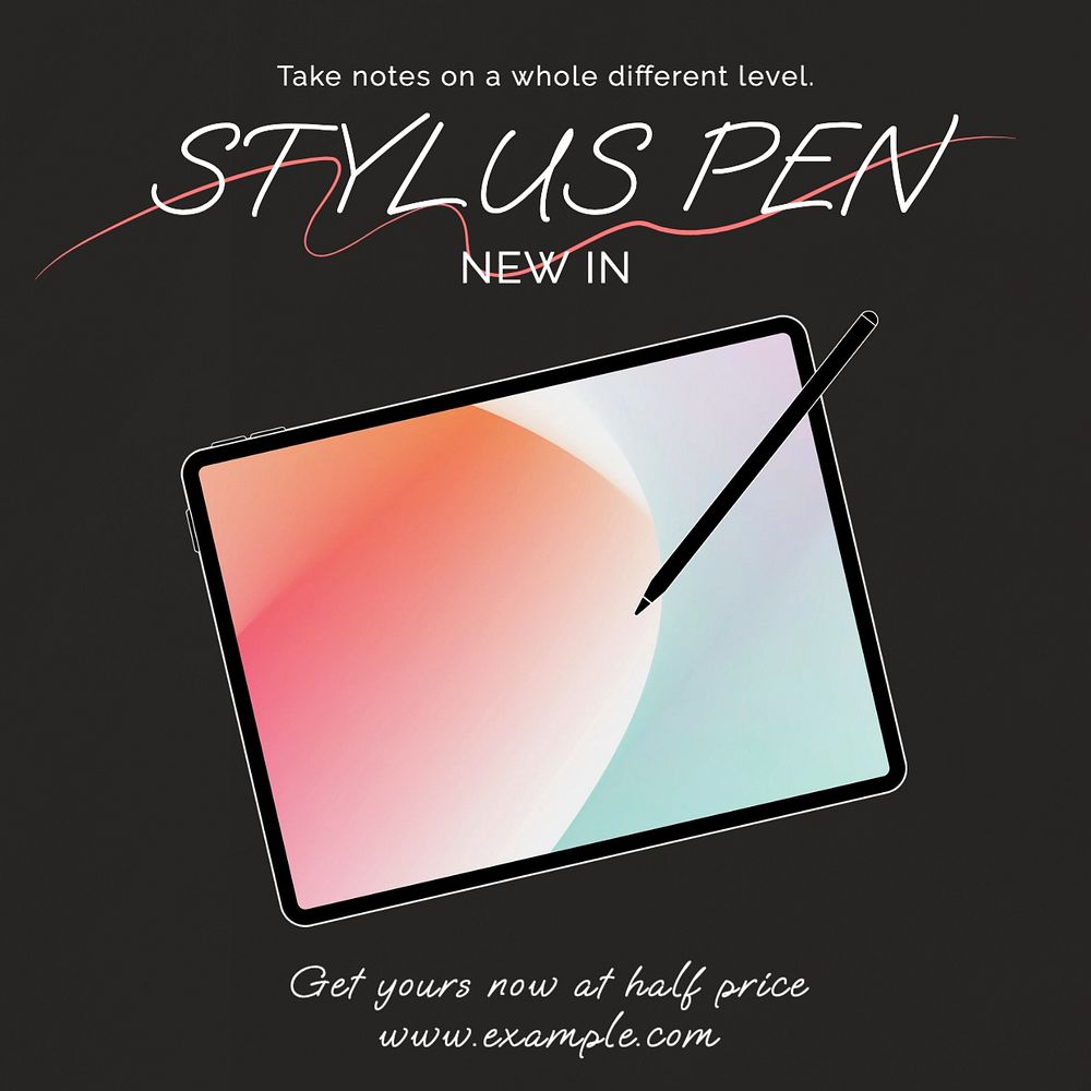 Stylus pen Facebook post template