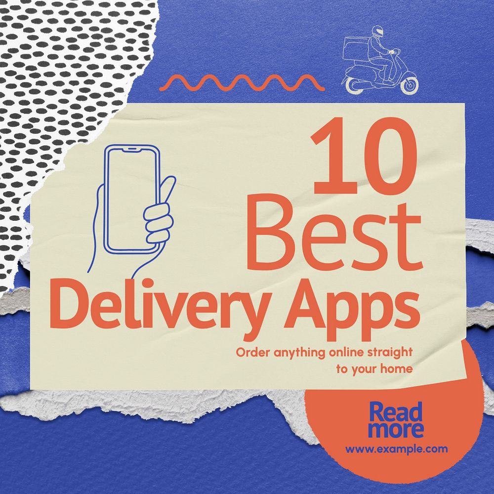 Best delivery apps Facebook post template