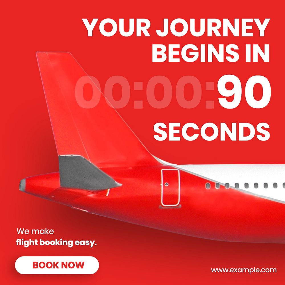 Flight booking Facebook post template