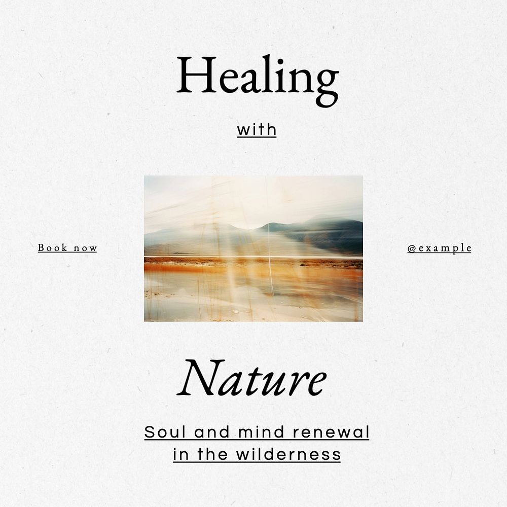 Healing with nature Instagram post template