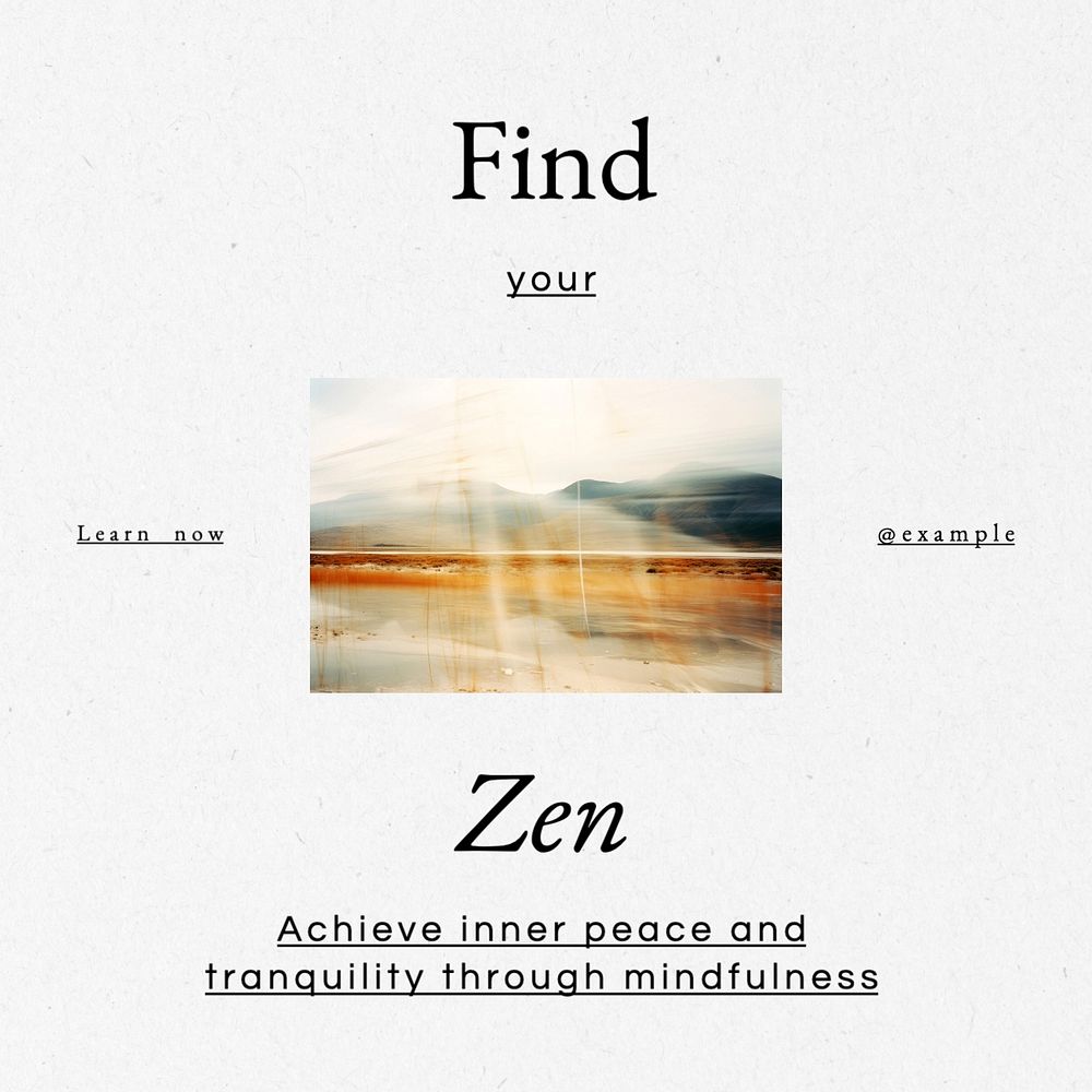 Find your zen Instagram post template