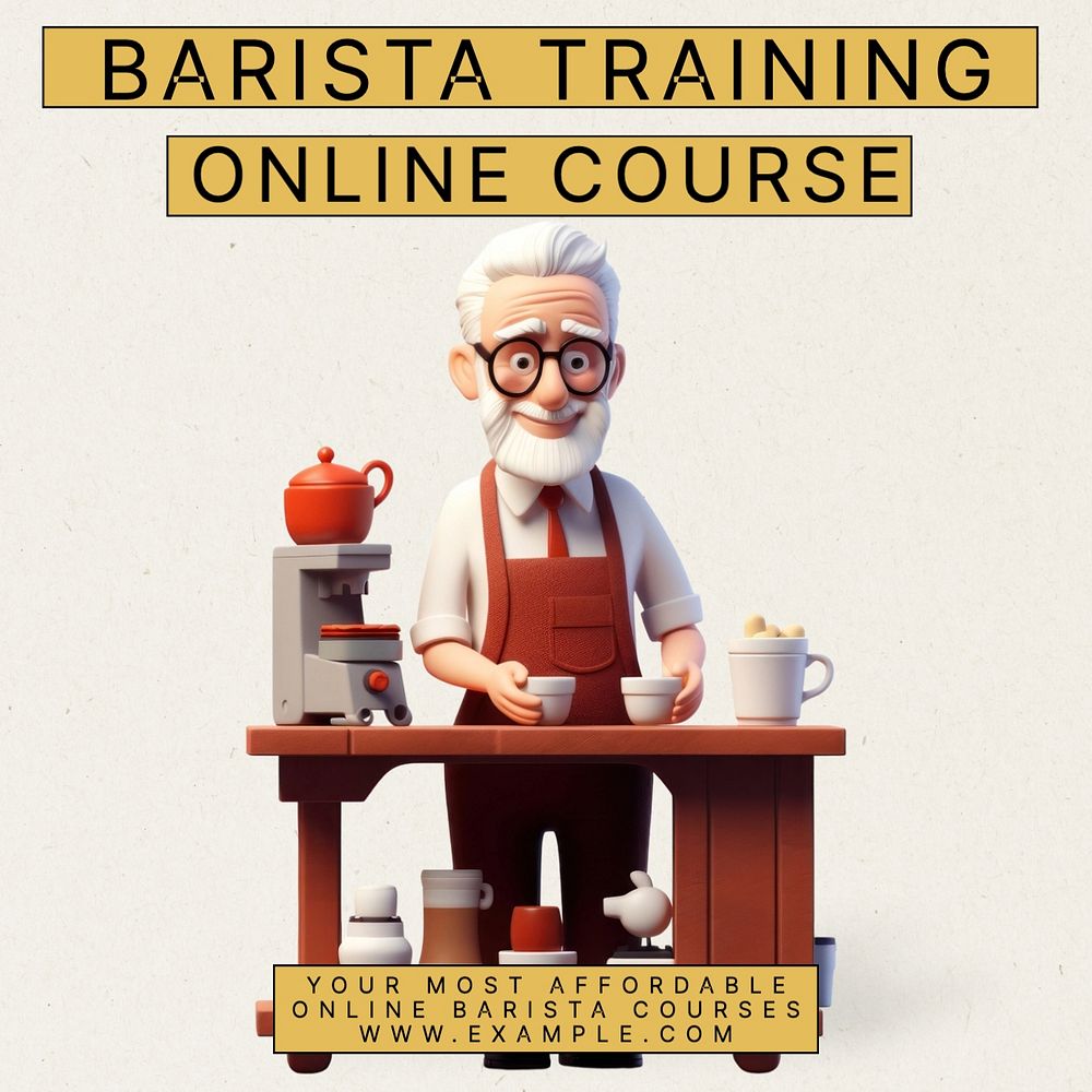 Barista training Instagram post template