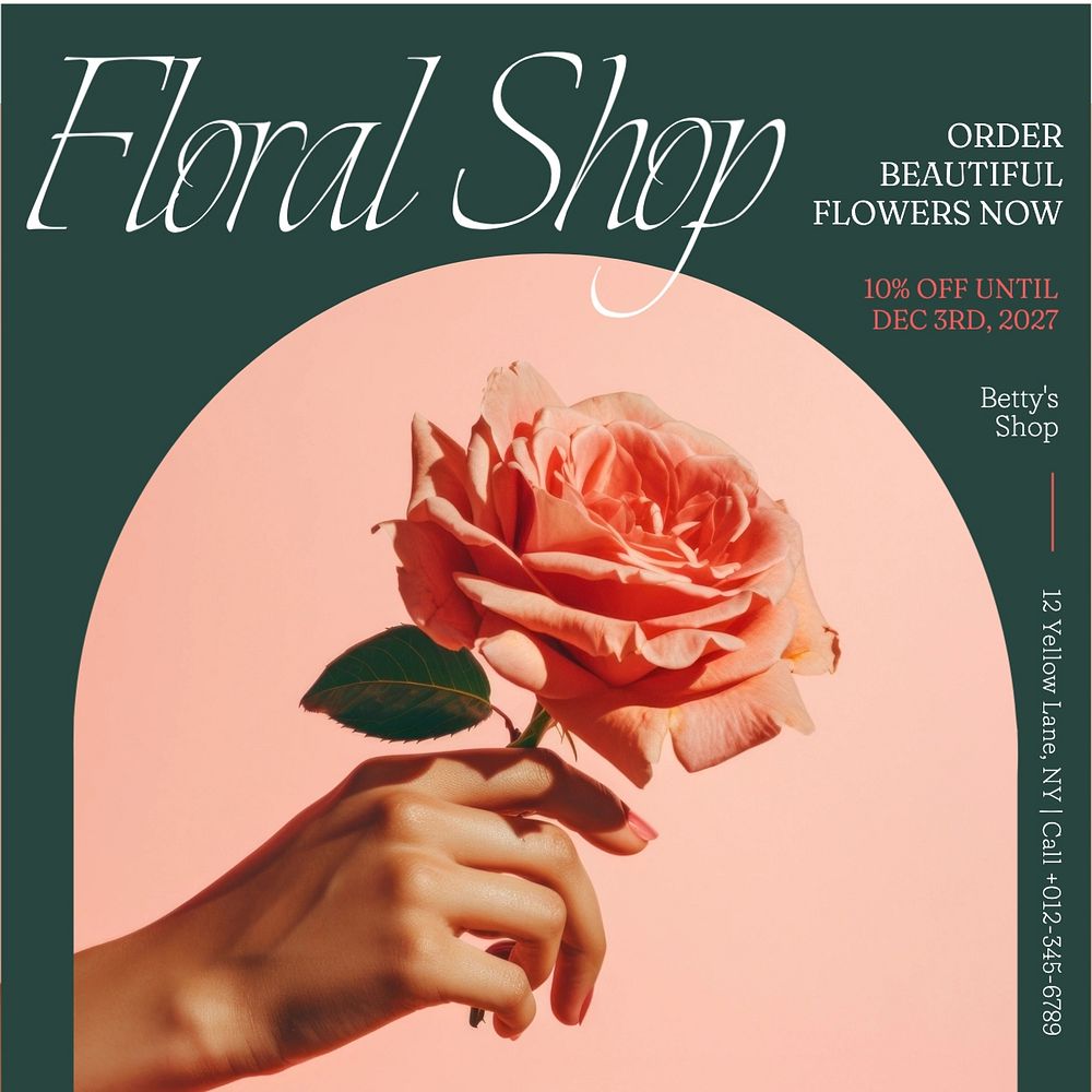 Floral shop Instagram post template