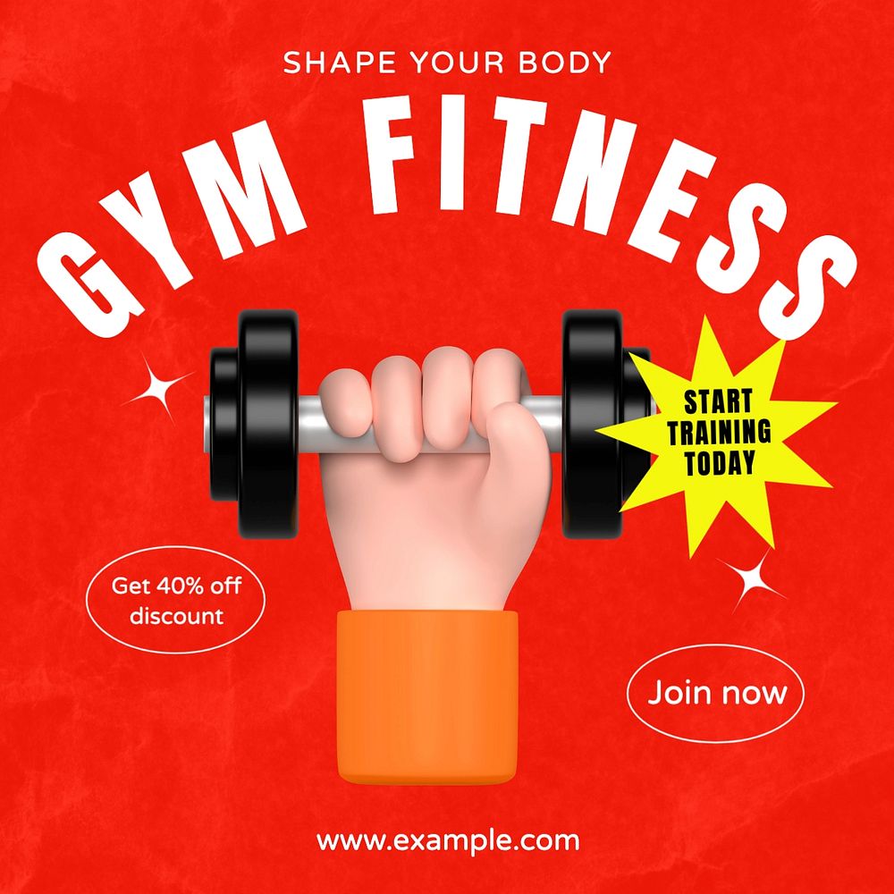 Gym fitness Instagram post template