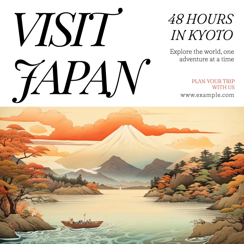 Japan travel Instagram post template