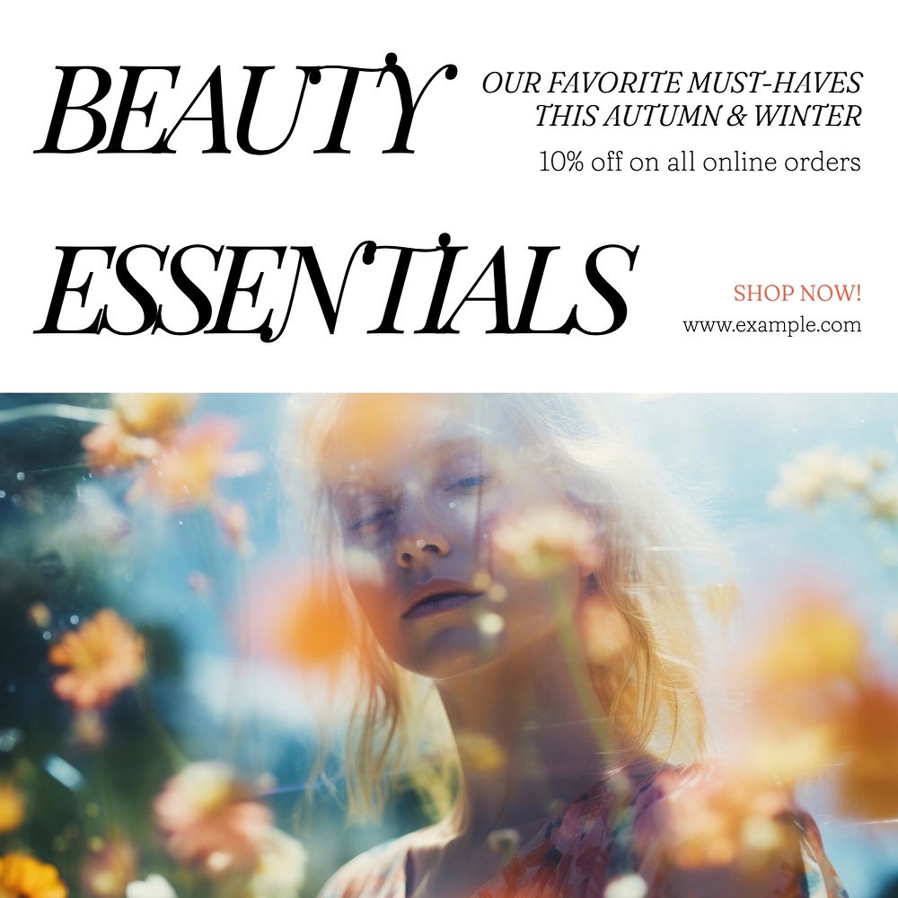 Beauty essentials Instagram post template