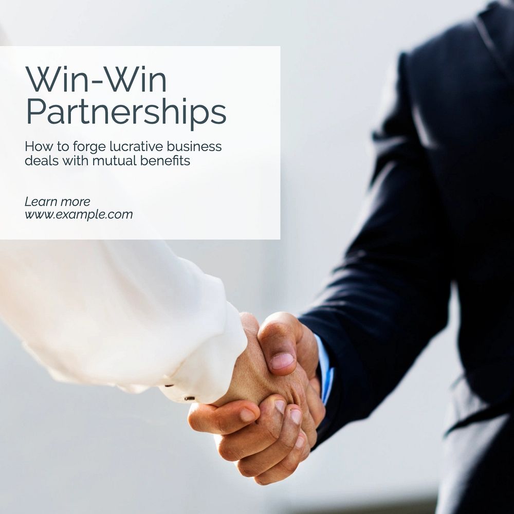 Win-win partnerships Facebook post template