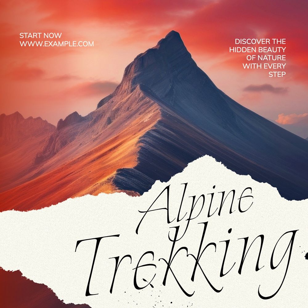 Alpine trekking Instagram post template