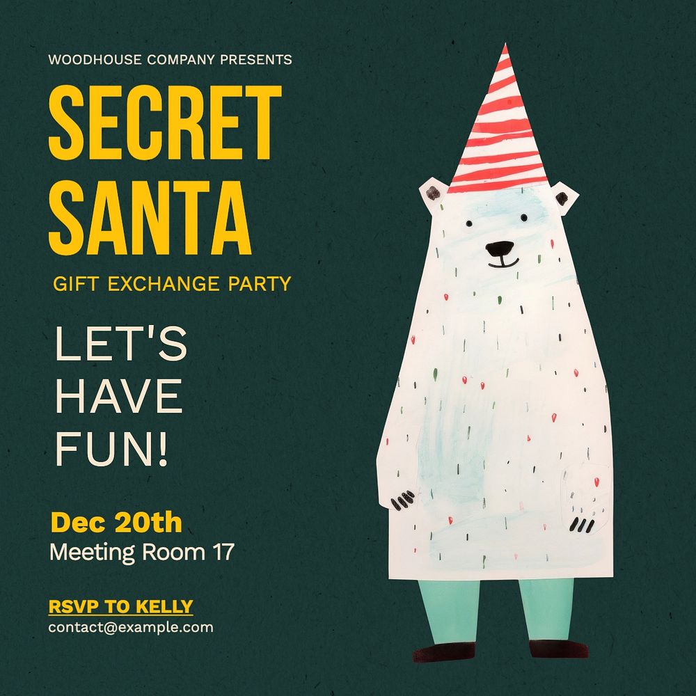 Secret Santa party Facebook post template