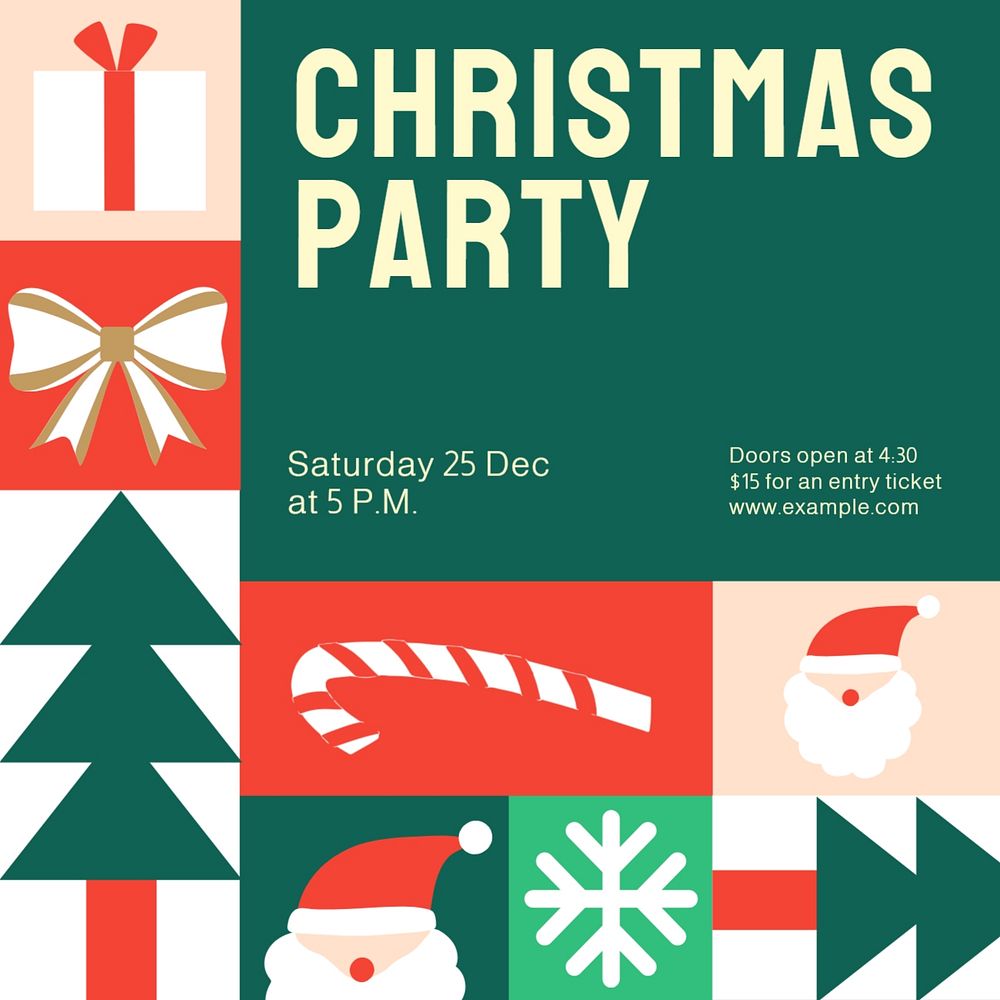 Christmas party Facebook post template