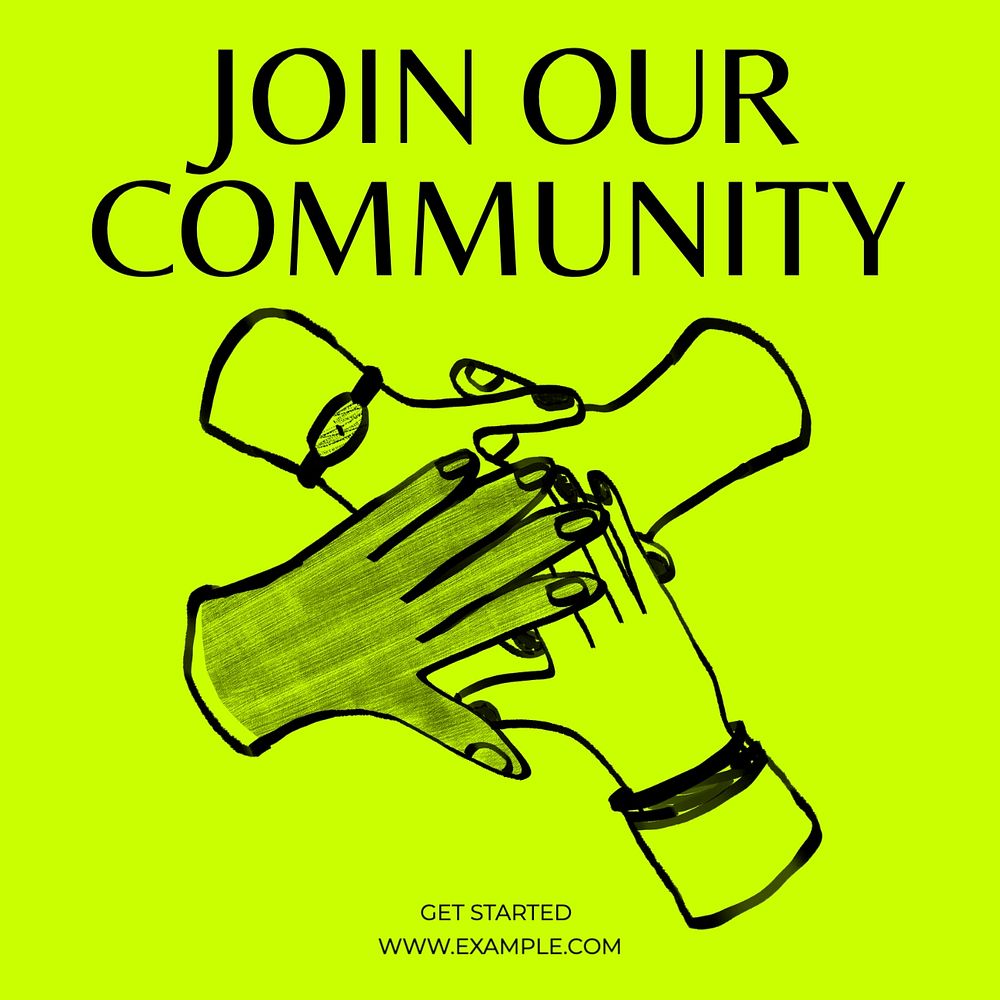 Join our community Facebook post template