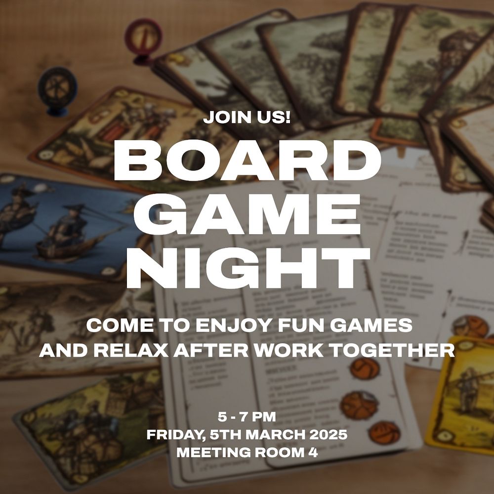 Board game night Facebook post template