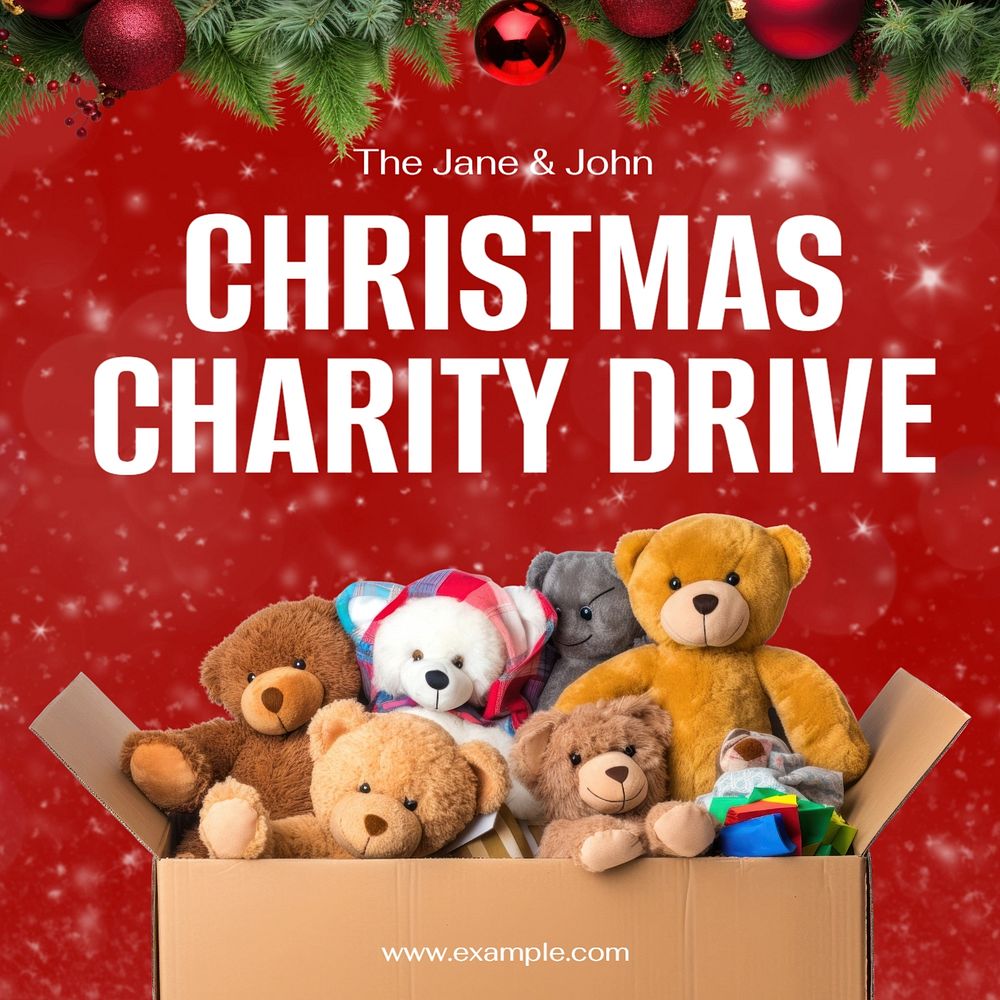 Christmas charity drive Facebook post template