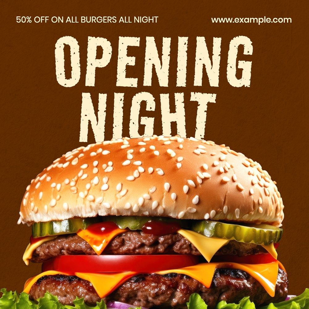 Opening night promotion Facebook post template