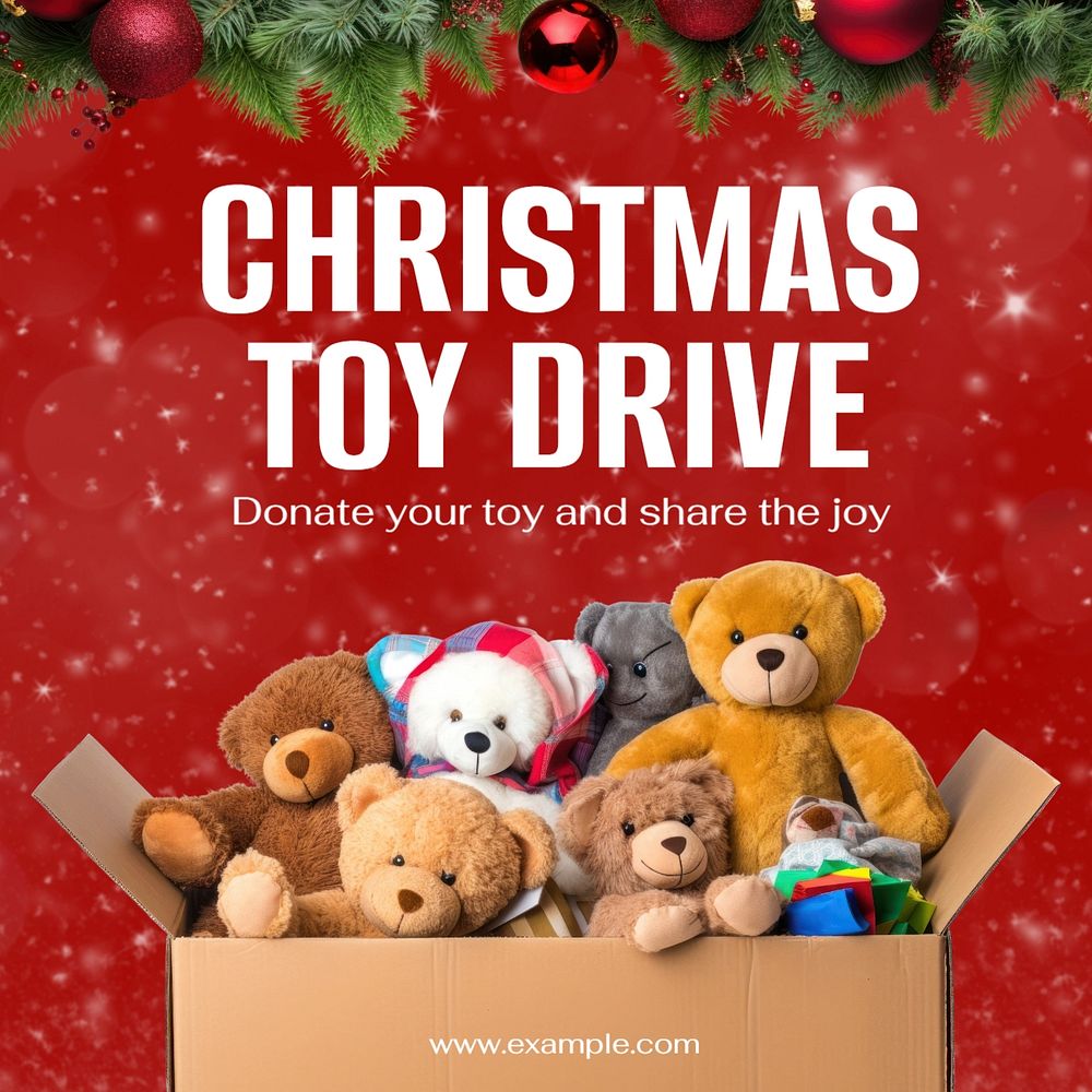 Christmas toy drive Facebook post template