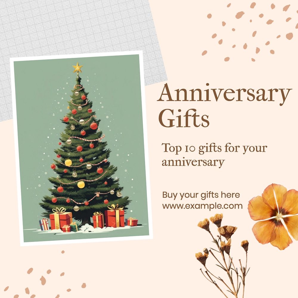 Anniversary gifts Facebook post template