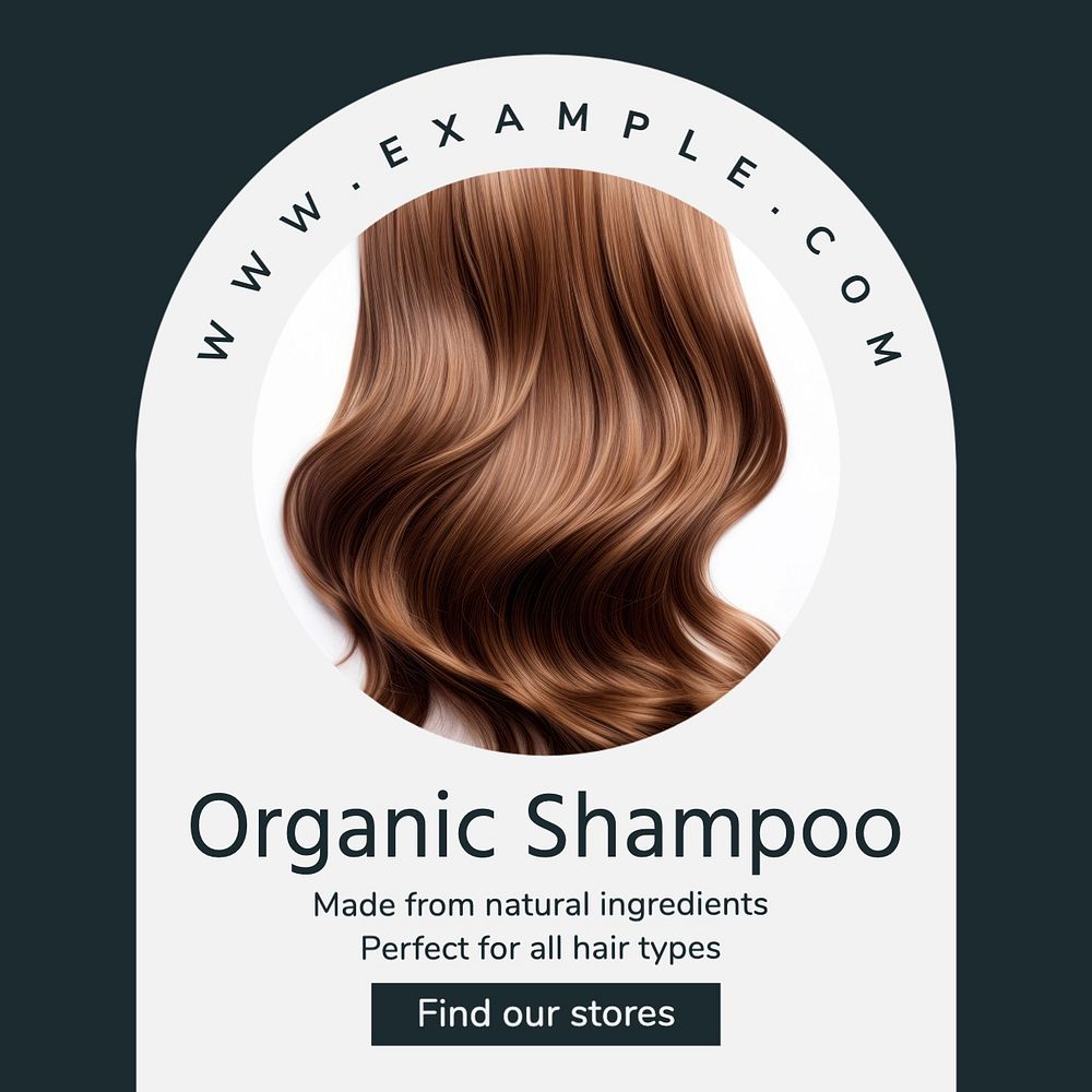 Organic, natural shampoo Facebook post template