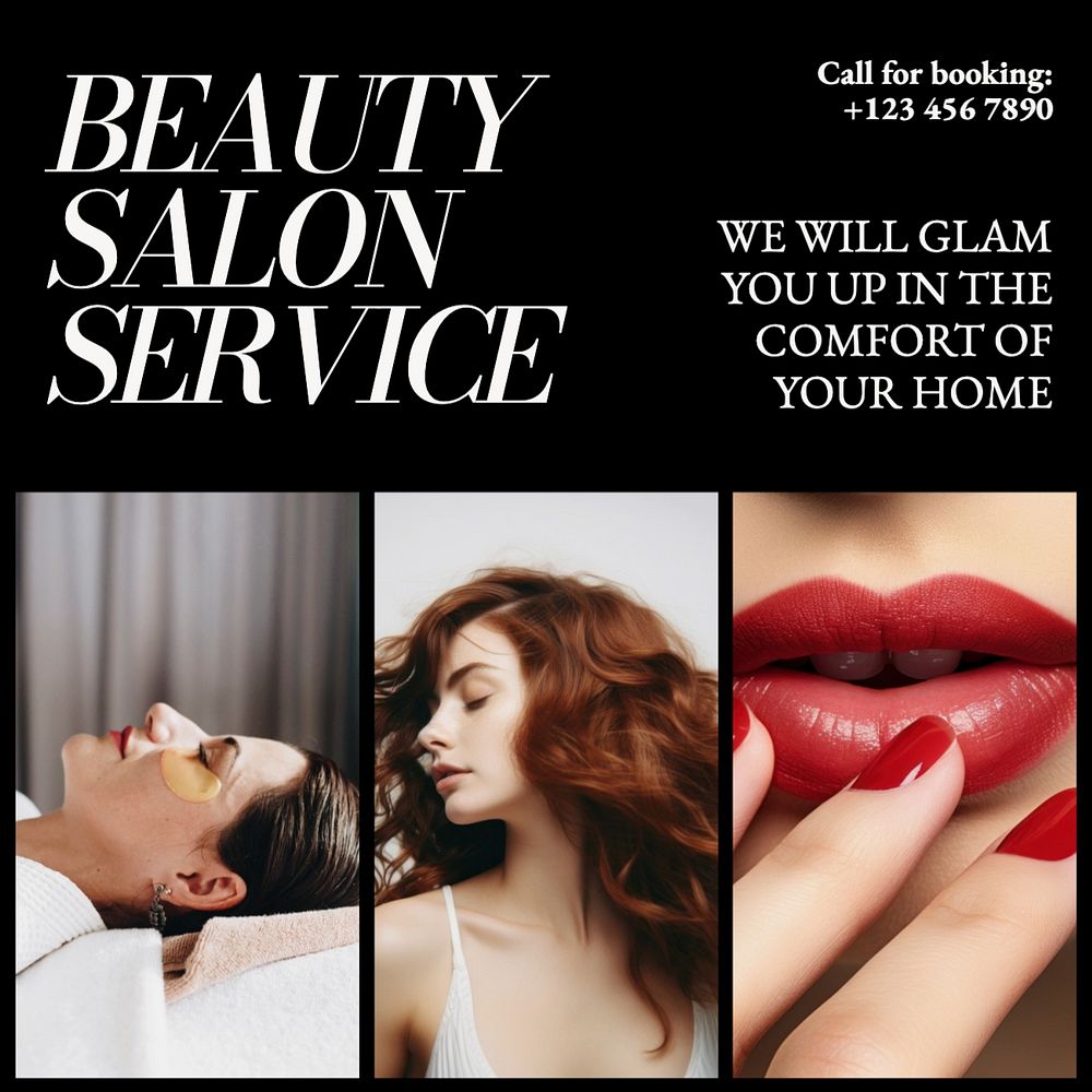 Beauty salon service Facebook post template