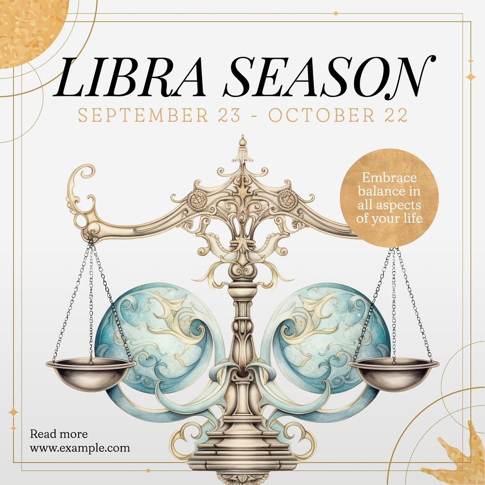 Libra season Facebook post template