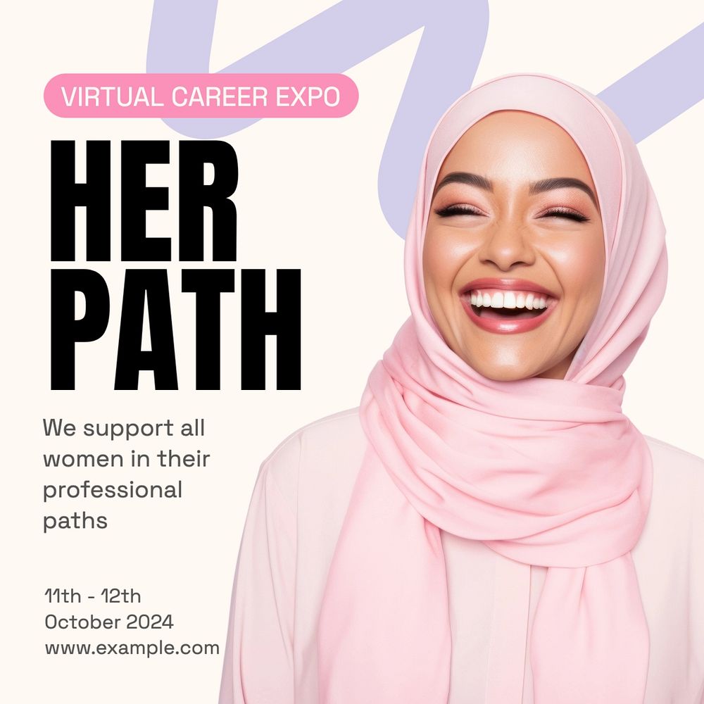 Female career expo facebook post premium editable template rawpixel