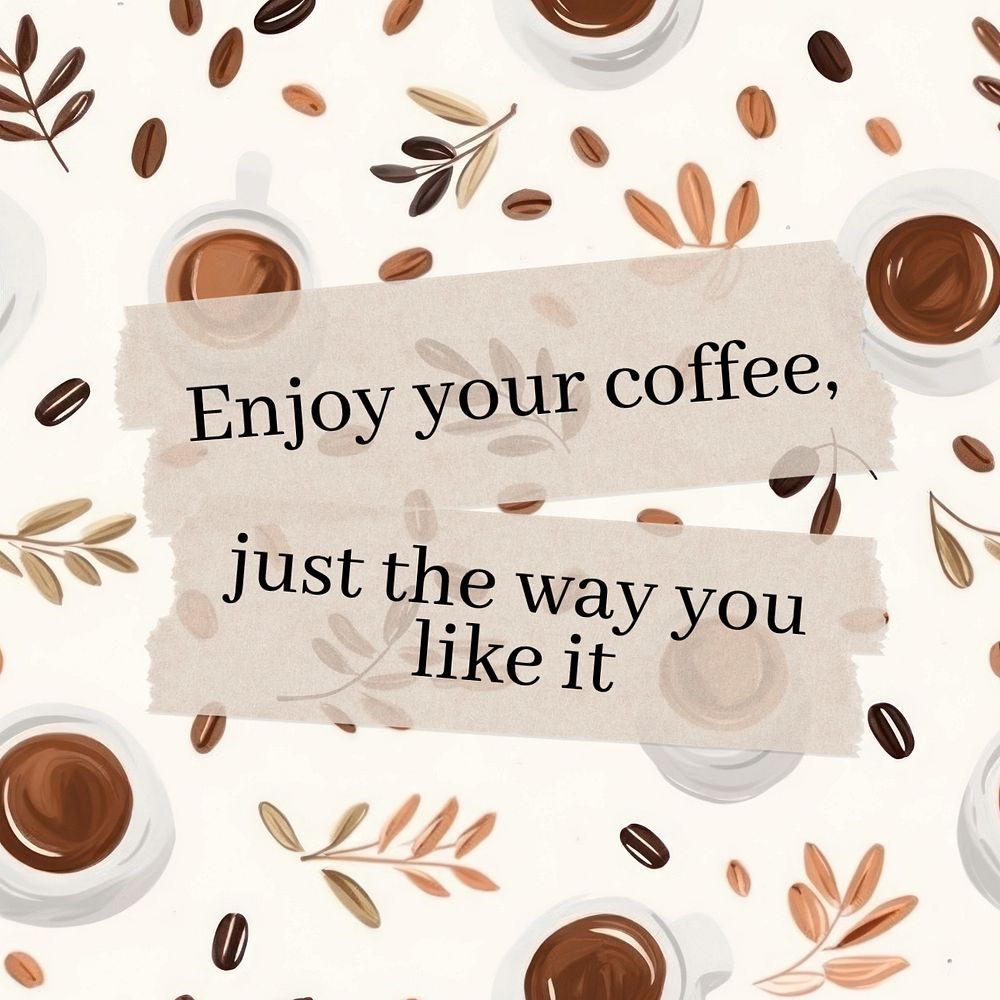 Coffee quote Facebook post template