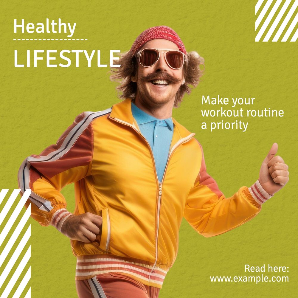 Healthy lifestyle Facebook post template