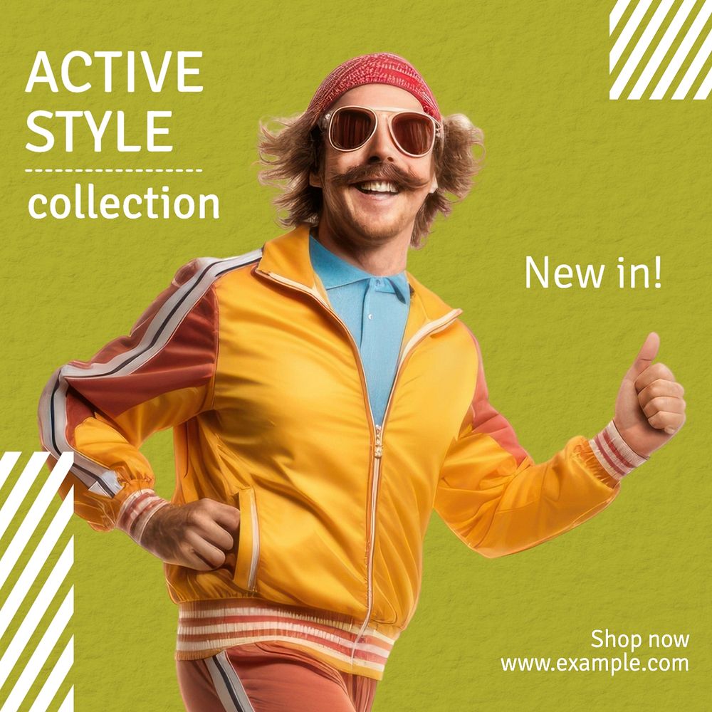 Active style, fashion Facebook post template