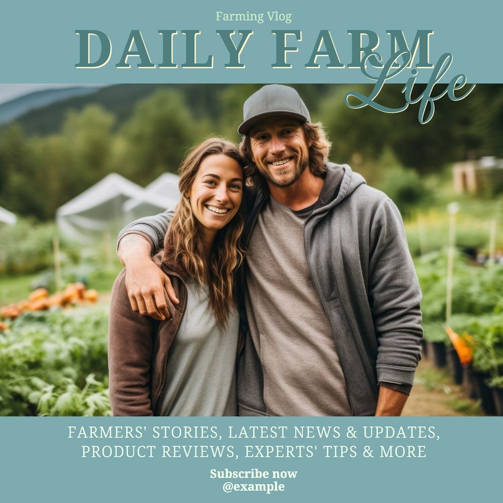 Farming vlog Facebook post template