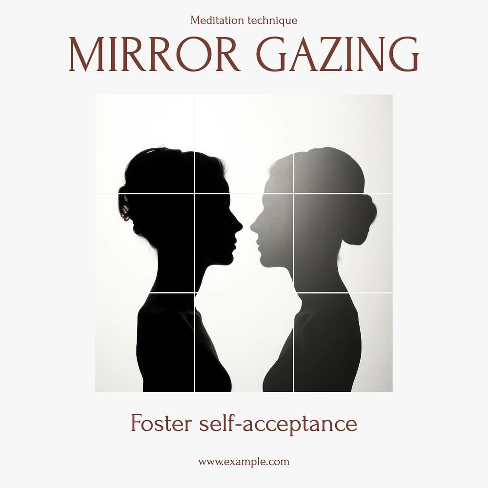 Mirror gazing meditation Facebook post template