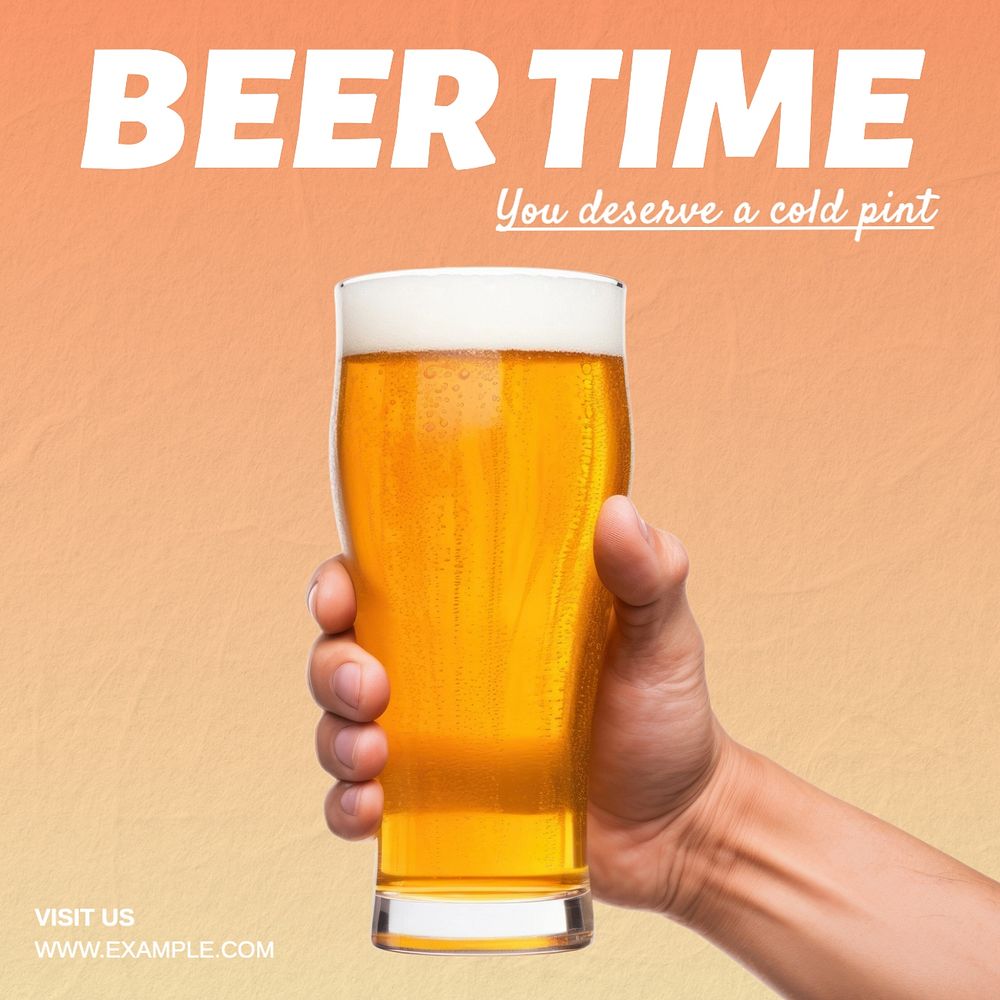 Beer time Facebook post template