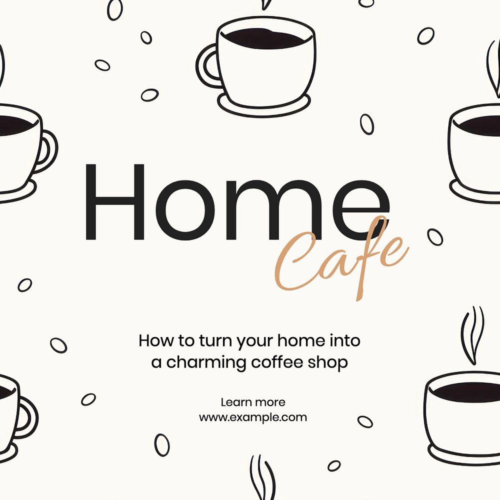 Home cafe Facebook post template