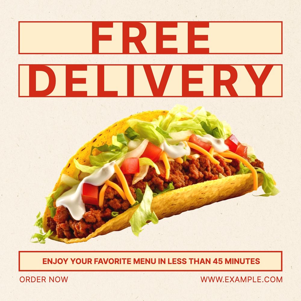 Free delivery Facebook post template