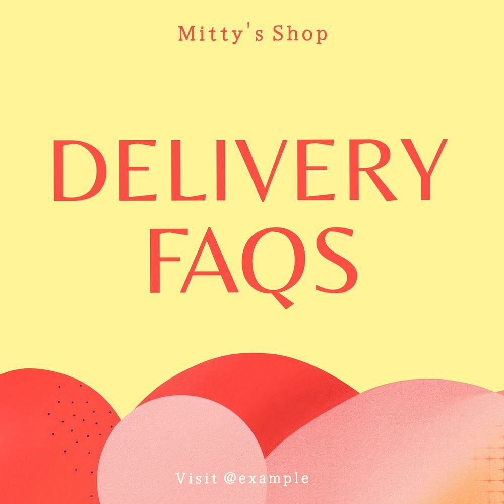 Delivery FAQs Facebook post template