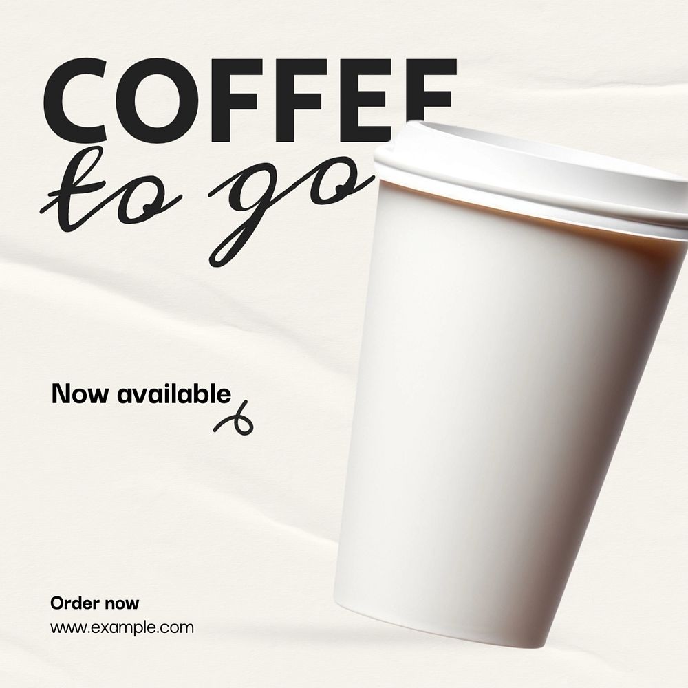 Coffee to go Facebook post template