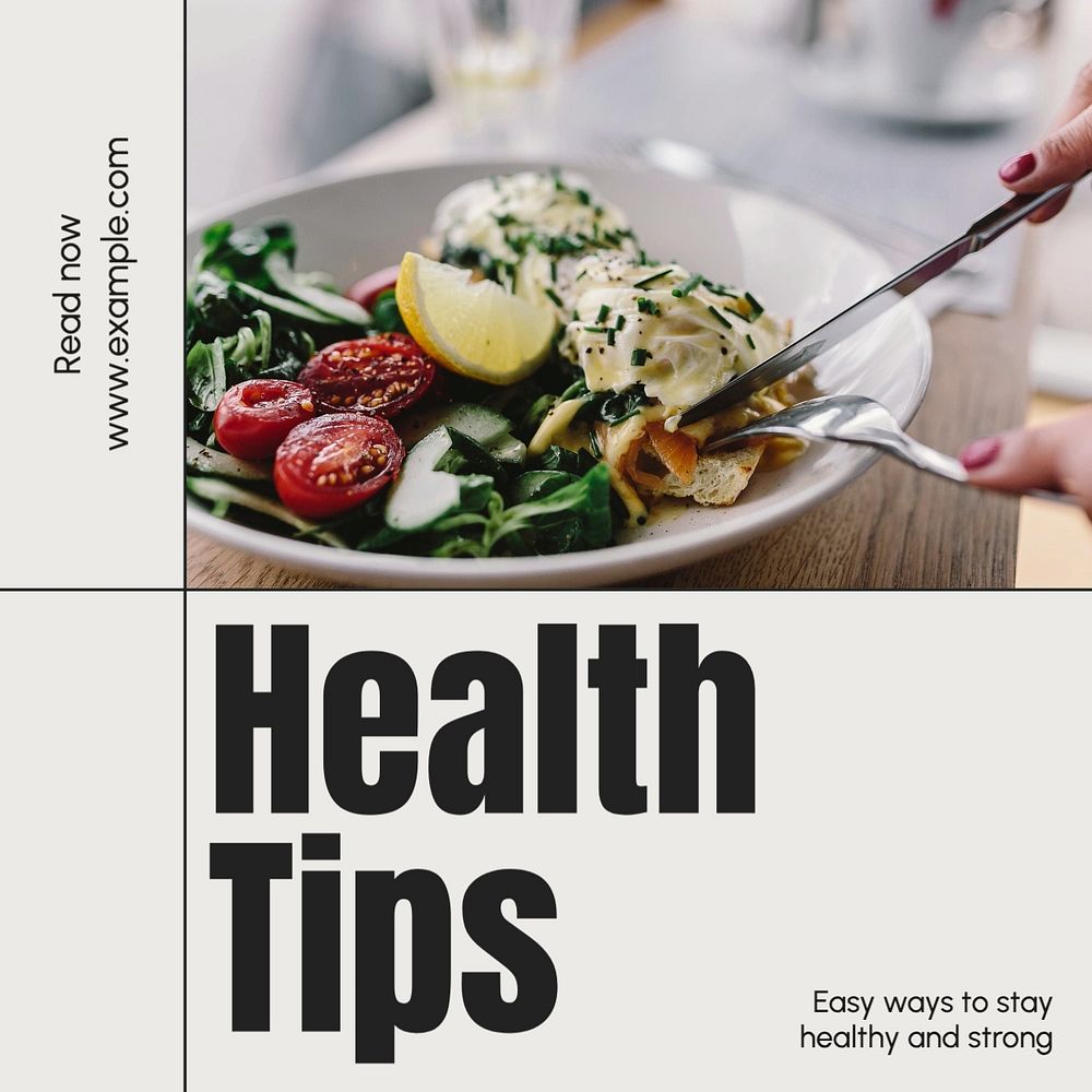 Health tips Facebook post template