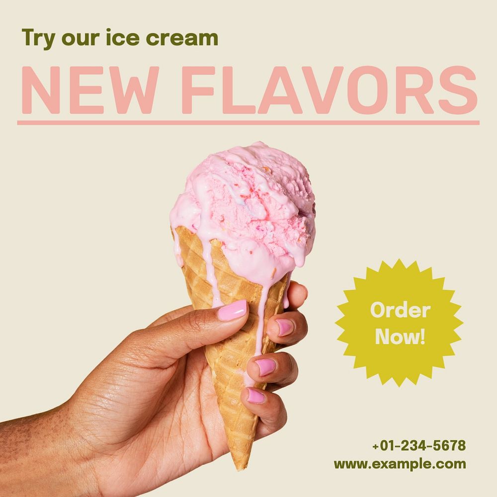 New flavors Facebook post template