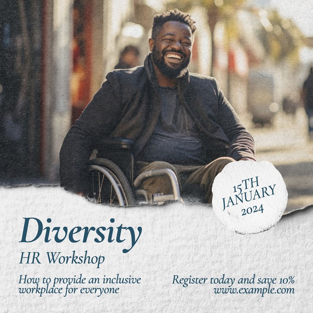 Diversity HR workshop Facebook post template