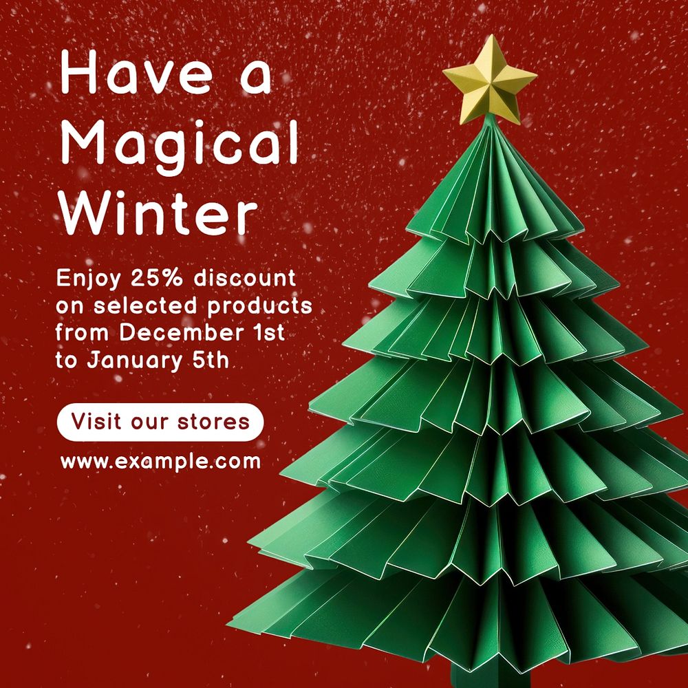 Winter magic sale Facebook post template