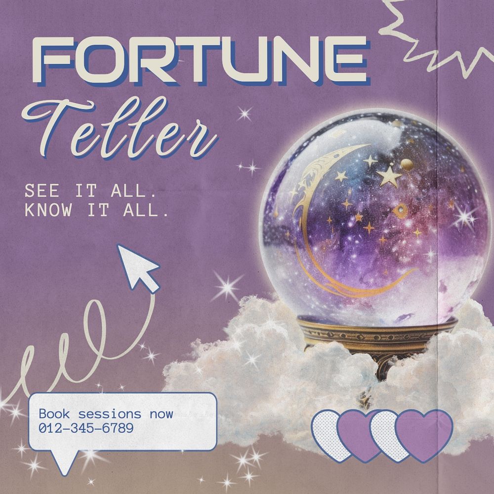 Fortune teller Facebook post template