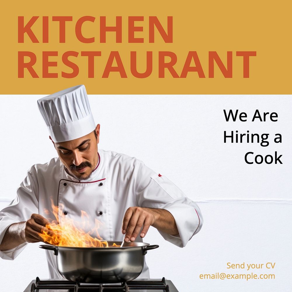 We are hiring cook Facebook post template