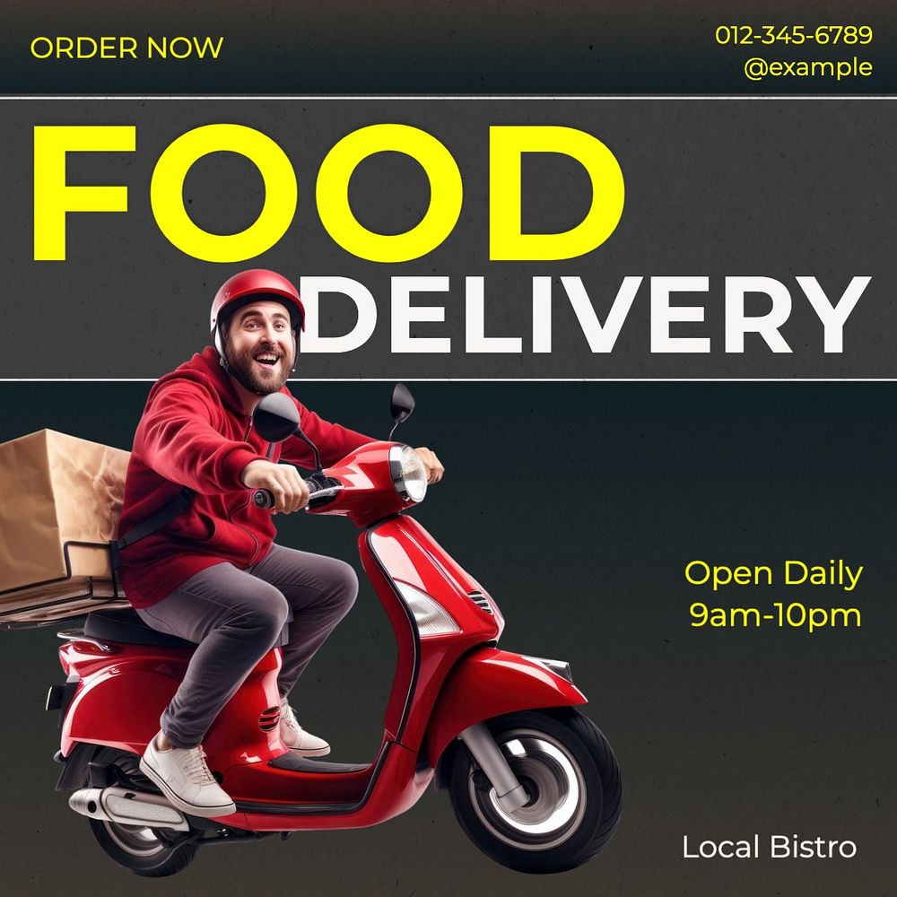 Food delivery Facebook post template