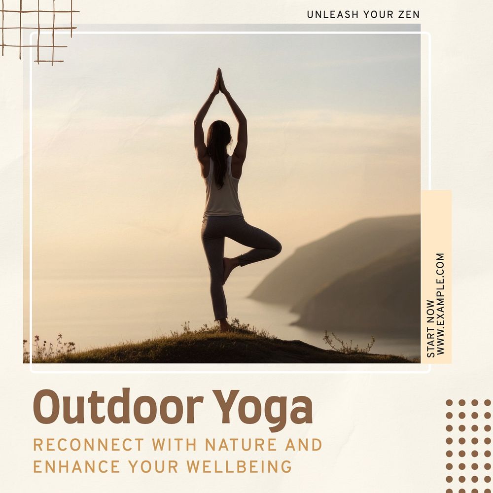 Outdoor yoga Facebook post template