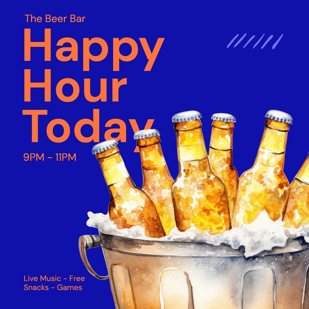 Happy hour Facebook post template