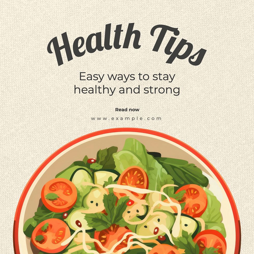 Health tips Facebook post template